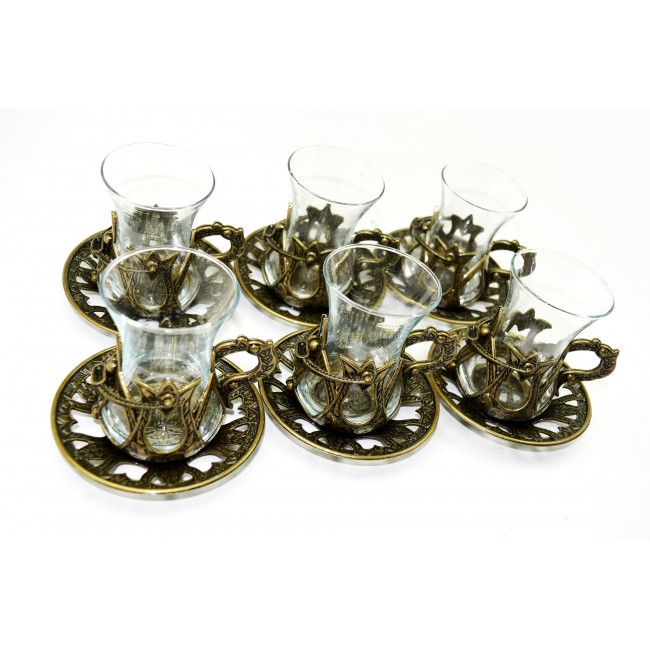 Pologift Döküm Dekoratif Altı Kişilik Çay Takımı