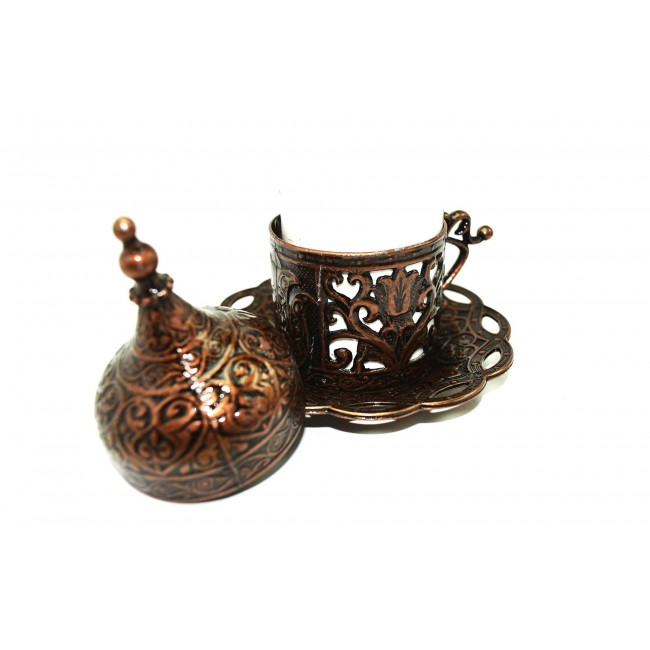 Pologift Döküm Dekoratif İki Kişilik Tepsili Kahve Takımı