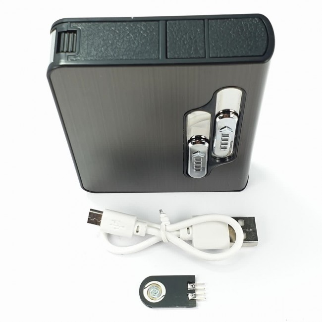 Degrade d3088 Sigaralık Sigara Kutusu  USB Şarjlı Elektrikli Çakmak