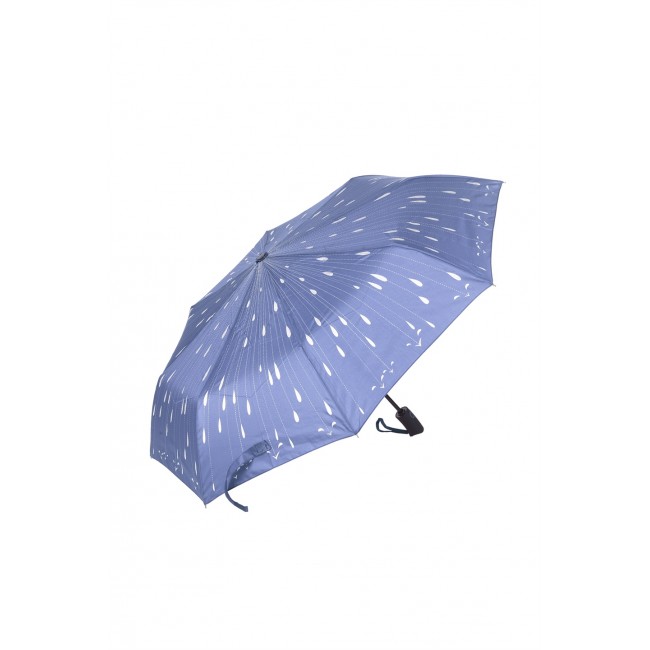Degrade DS8835 Full Otomatik Yağmur Desenli Mavi Kadın Şemsiye