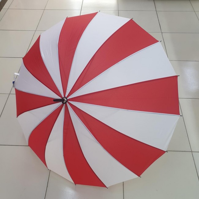 Degrade DS8809 Kırmızı Beyaz Otomatik Şemsiye Rüzgara Karşı Dayanıklı