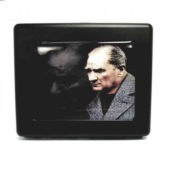 DEGRADE Atatürk 3 Figürlü Metal Sigara Tabakası Kutusu